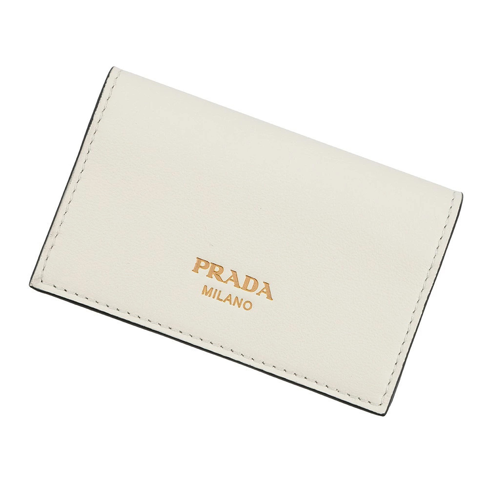 Prada Card Case Wallet Leather Wallet Business White